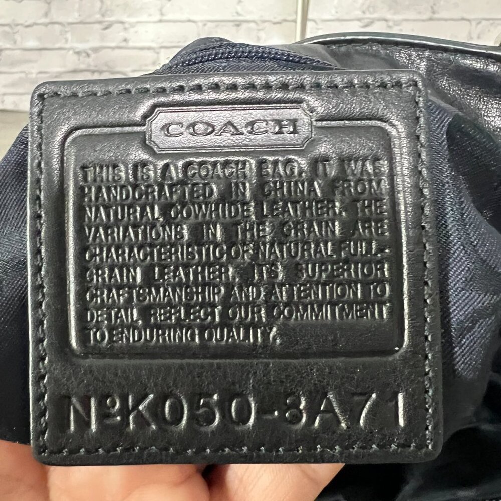 Coach | Vintage Black Leather Hampton Belted Satchel Tote Shoulder-Bag Purse - Picture 6 of 6